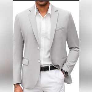 BAR III Modern men’s slim fit Light Gray solid jacket Sport Coat